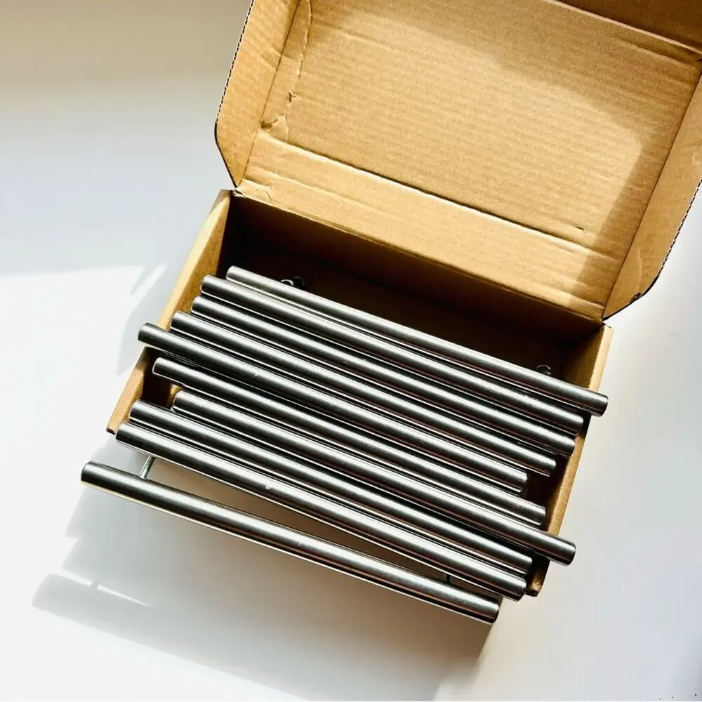 10 Brushed Silver Stainless Steel Cabinet Drawer Pulls Handles T Bar Hardware